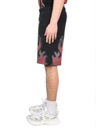 HERON PRESTON Bermuda Shorts With Flames Print