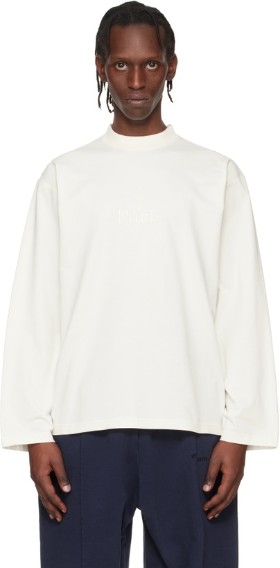Photo: VETEMENTS Off-White 'Paris' Embroidered Longsleeve T-shirt