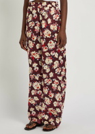 Rabanne Floral-print Wide-leg Silk Trousers Multicoloured