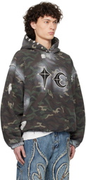 Thug Club Khaki Sprayed Camoflage Rock Hoodie