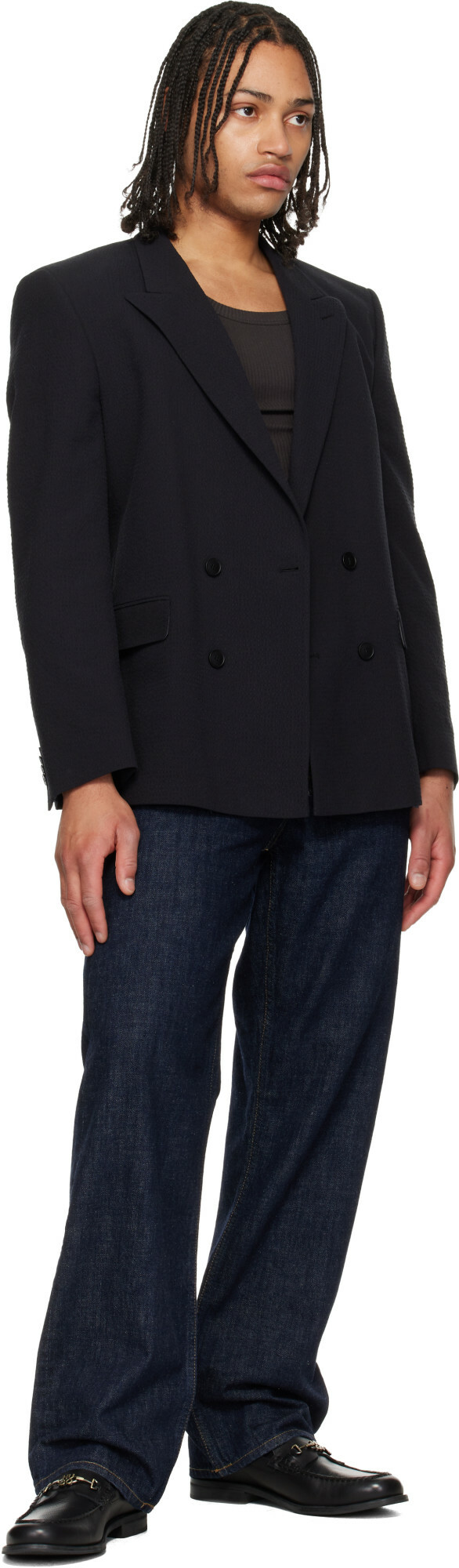 Hugo Black Stacked-Logo Bit Loafers