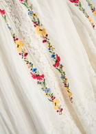 Free People Keila Embroidered Cotton-blend Midi Dress Cream