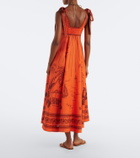 Alémais Boathouse printed linen midi dress