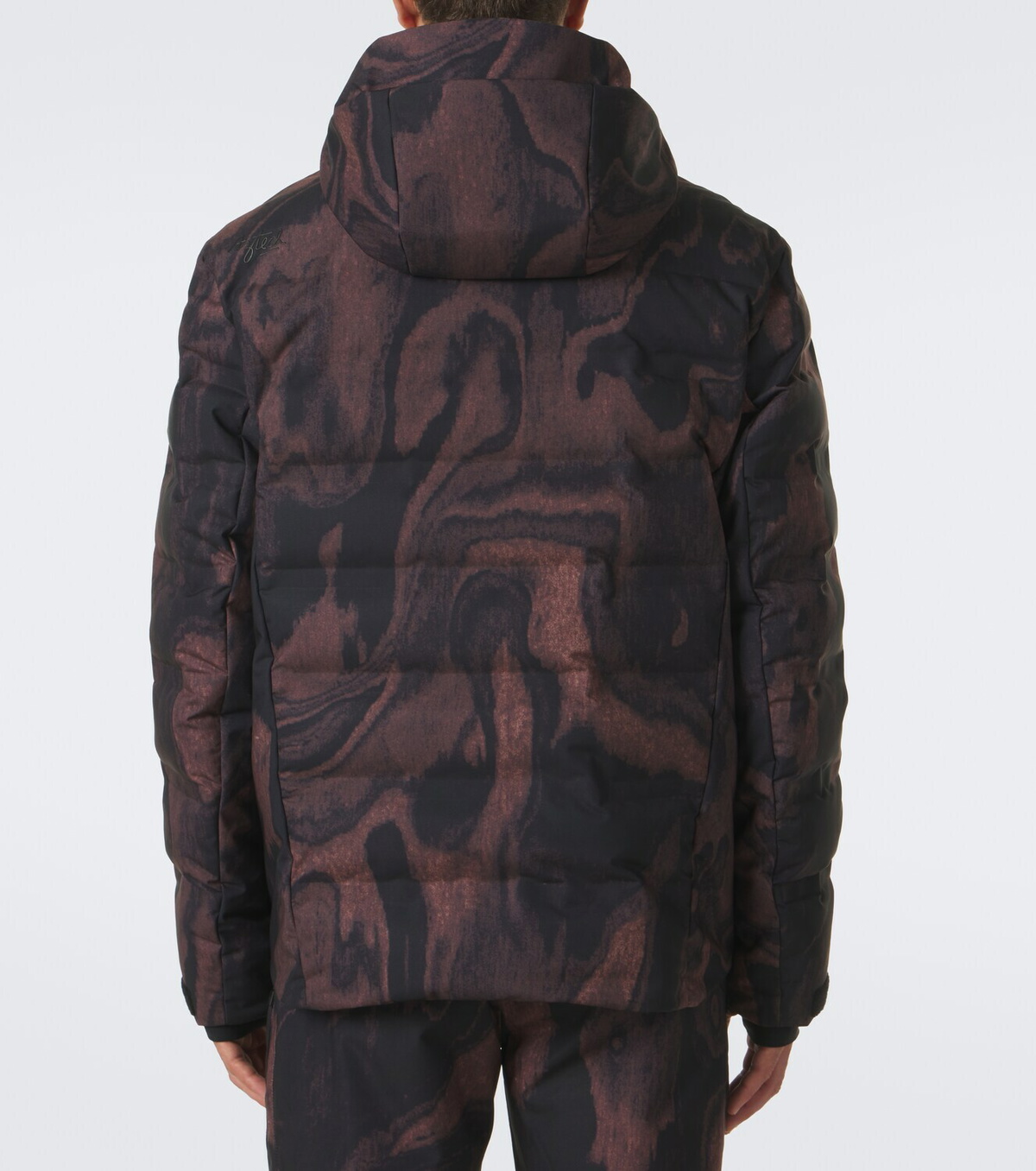 Aztech Mountain Nuke printed hooded down ski jacket