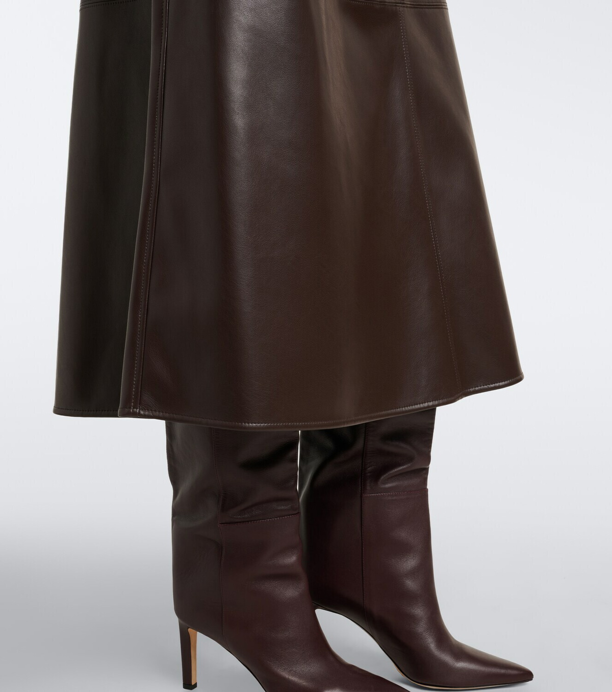 'S Max Mara Paneled coated jersey midi skirt