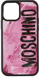Moschino Pink Painted Logo iPhone 12/12 Pro Case