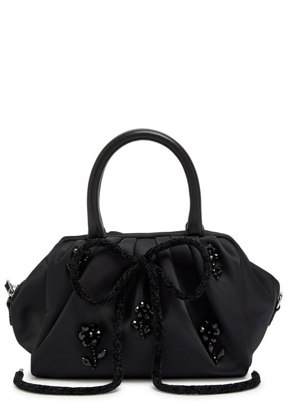 Photo: Simone Rocha Mini Embellished Gathered top Handle bag - Black - One Size