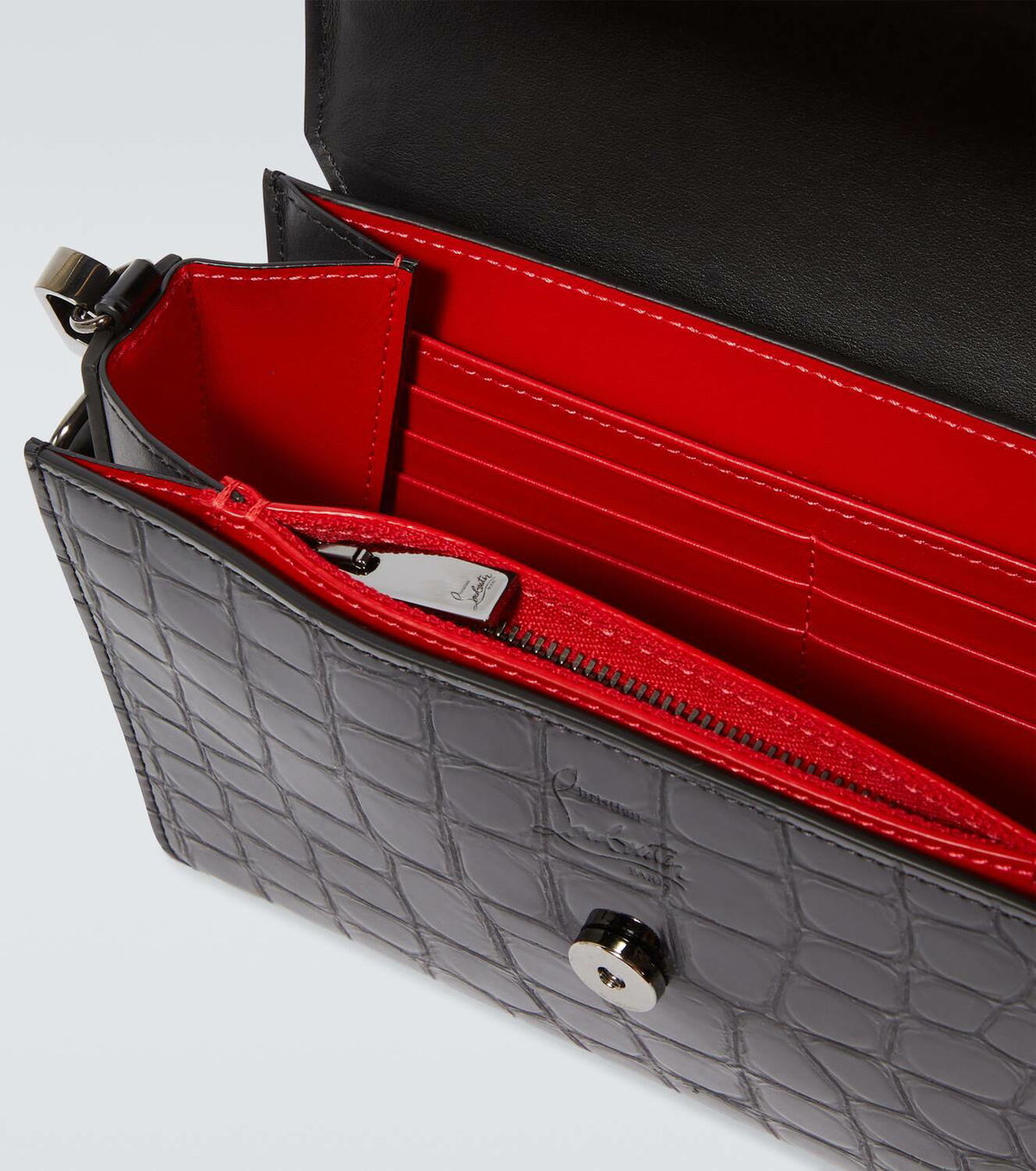 Christian Louboutin Explorafunk croc-effect patent leather shoulder bag
