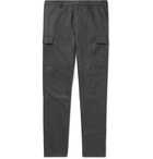 Brunello Cucinelli - Tapered Mélange Wool-Flannel Cargo Trousers - Men - Charcoal