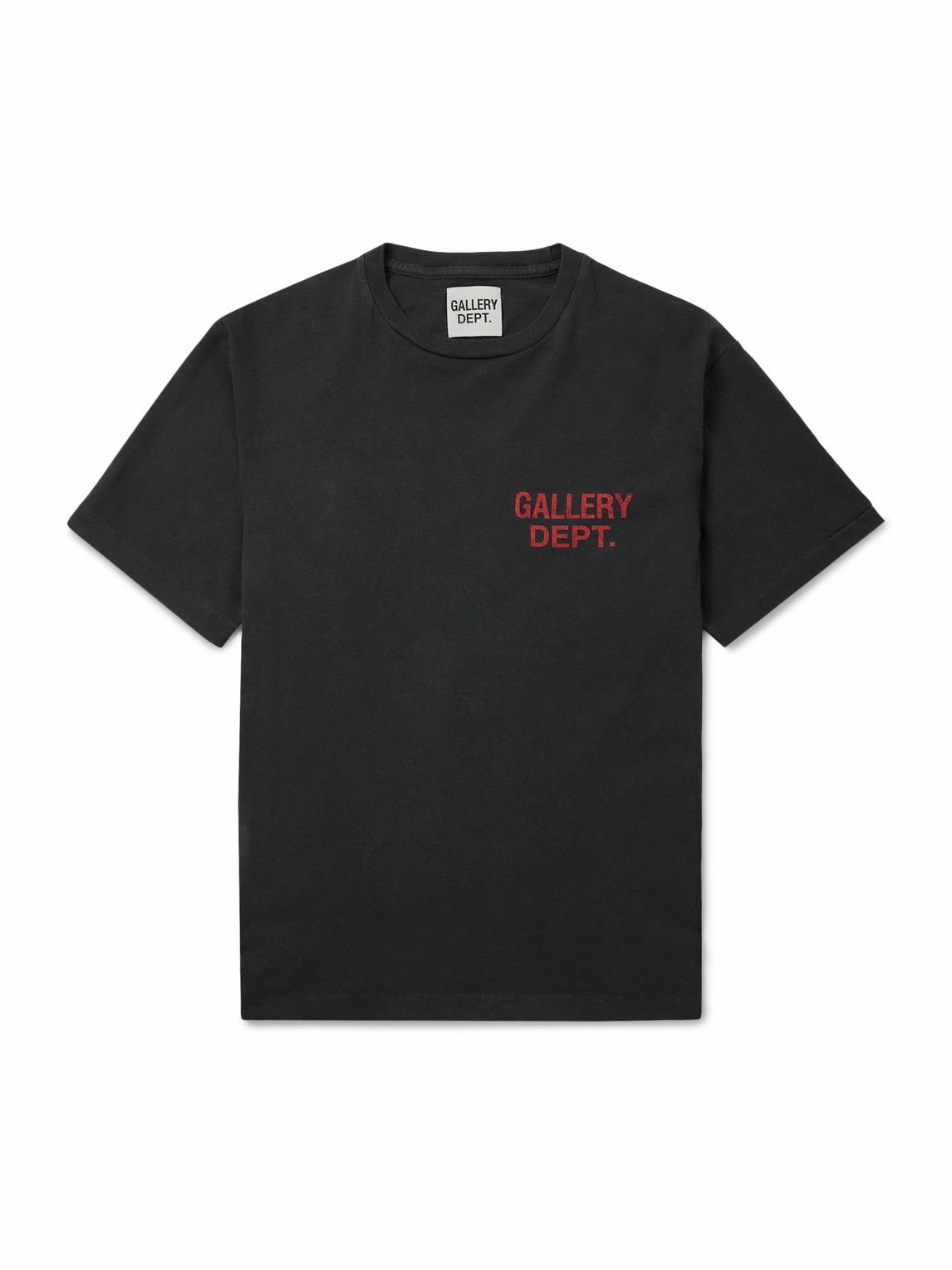 トップス gallery dept. black T-shirt Gallery Dept T-Shirt Black Yellow Logo Dépt de la Galerie