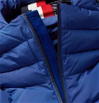Moncler Grenoble - Quilted Panelled Stretch-Fleece Hooded Down Ski Jacket - Blue