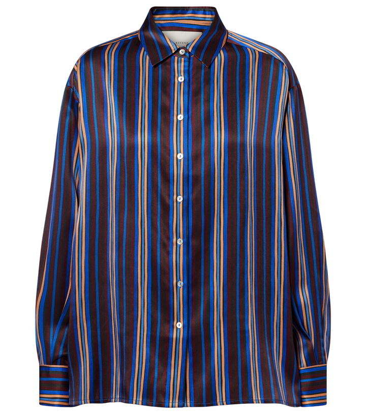 Photo: Asceno Maya striped silk charmeuse pajama shirt