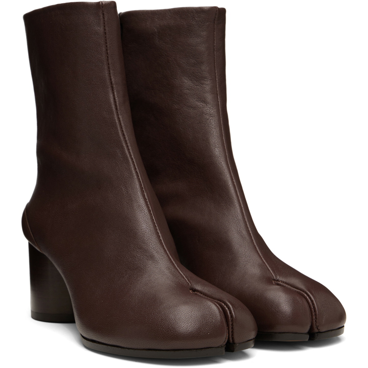 Maison Margiela Burgundy Tabi Ankle Boots