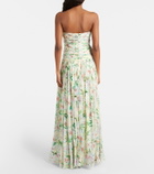 Là Fuori Draped floral caped gown