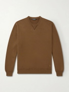 TOM FORD - Logo-Embroidered Cotton-Jersey Sweatshirt - Brown