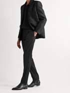 SAINT LAURENT - Slim-Fit Virgin Wool Grain de Poudre Trousers - Black