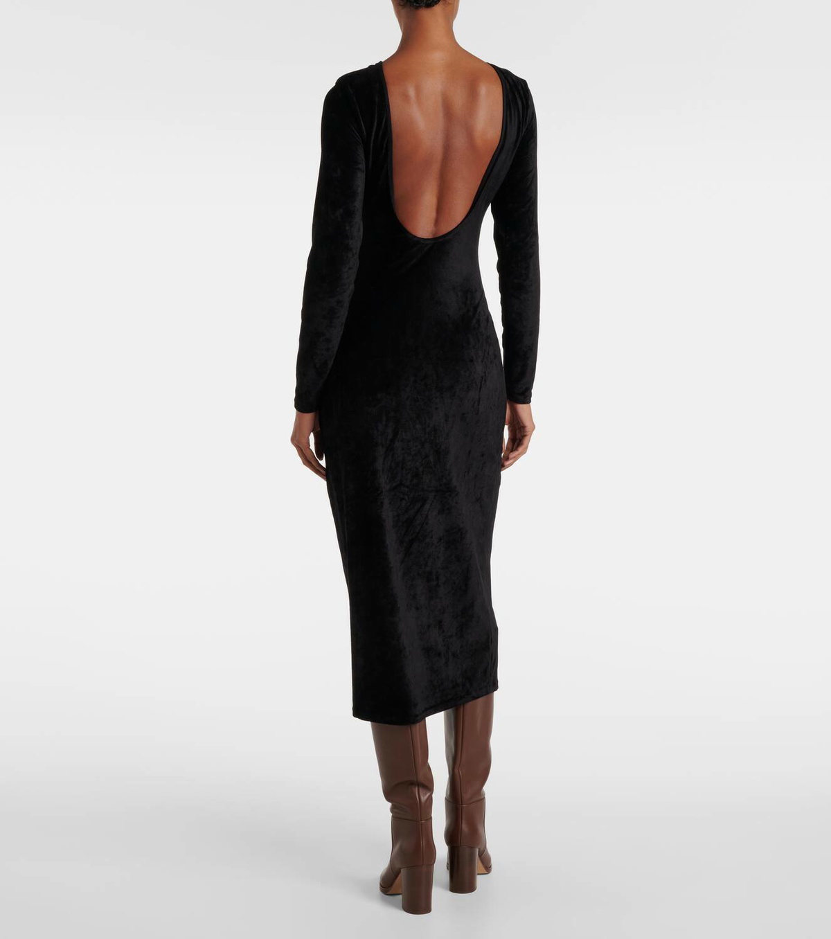 ralph lauren velvet dress Stretch Surplice halter silhouette Ralph Lauren Velvet Dress L