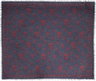 McQueen Navy & Burgundy CA Skull Scarf