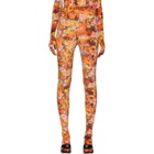Richard Quinn Orange Floral Leggings