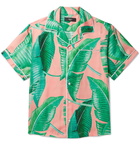 AMIRI - Camp-Collar Printed Silk-Twill Shirt - Pink