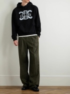 CELINE - Logo-Print Cotton-Jersey Hoodie - Black
