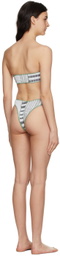 Luna Del Pinal SSENSE Exclusive White Polyester Stripe Bikini