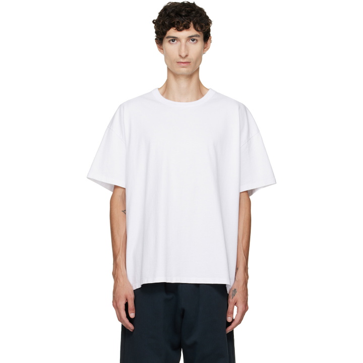 Photo: Les Tien White Heavyweight Binded Neck Oversized T-shirt