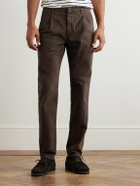 Incotex - Incotex Blue Division Straight-Leg Pleated Cotton and Cashmere-Blend Twill Trousers - Brown
