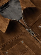 TOM FORD - Slim-Fit Suede Field Jacket - Brown