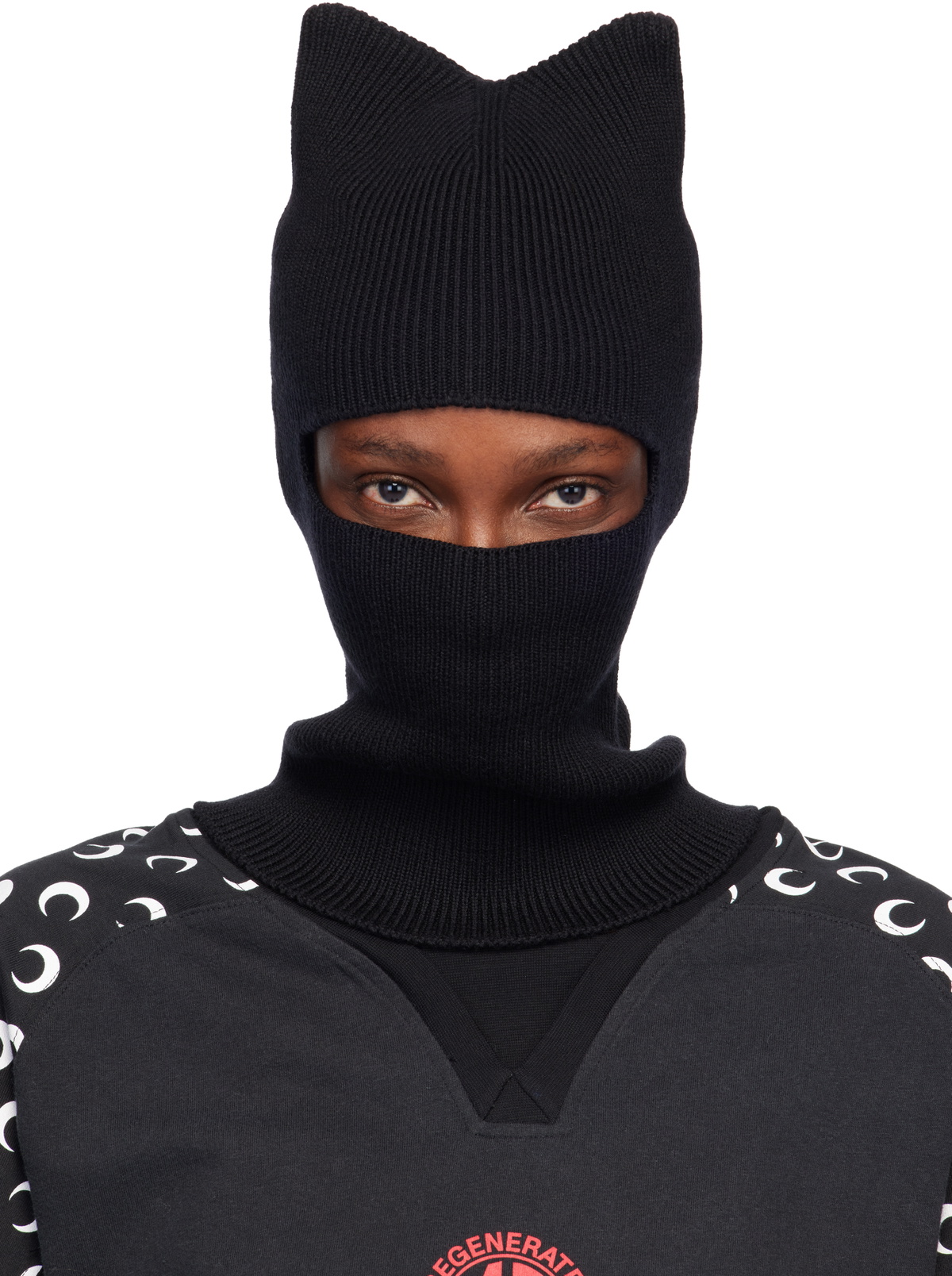 Marine Serre Black All Over Moon Balaclava Marine Serre