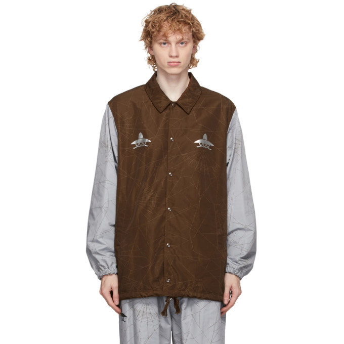 Photo: Undercover Brown and Grey Graphic Pattern Jacket