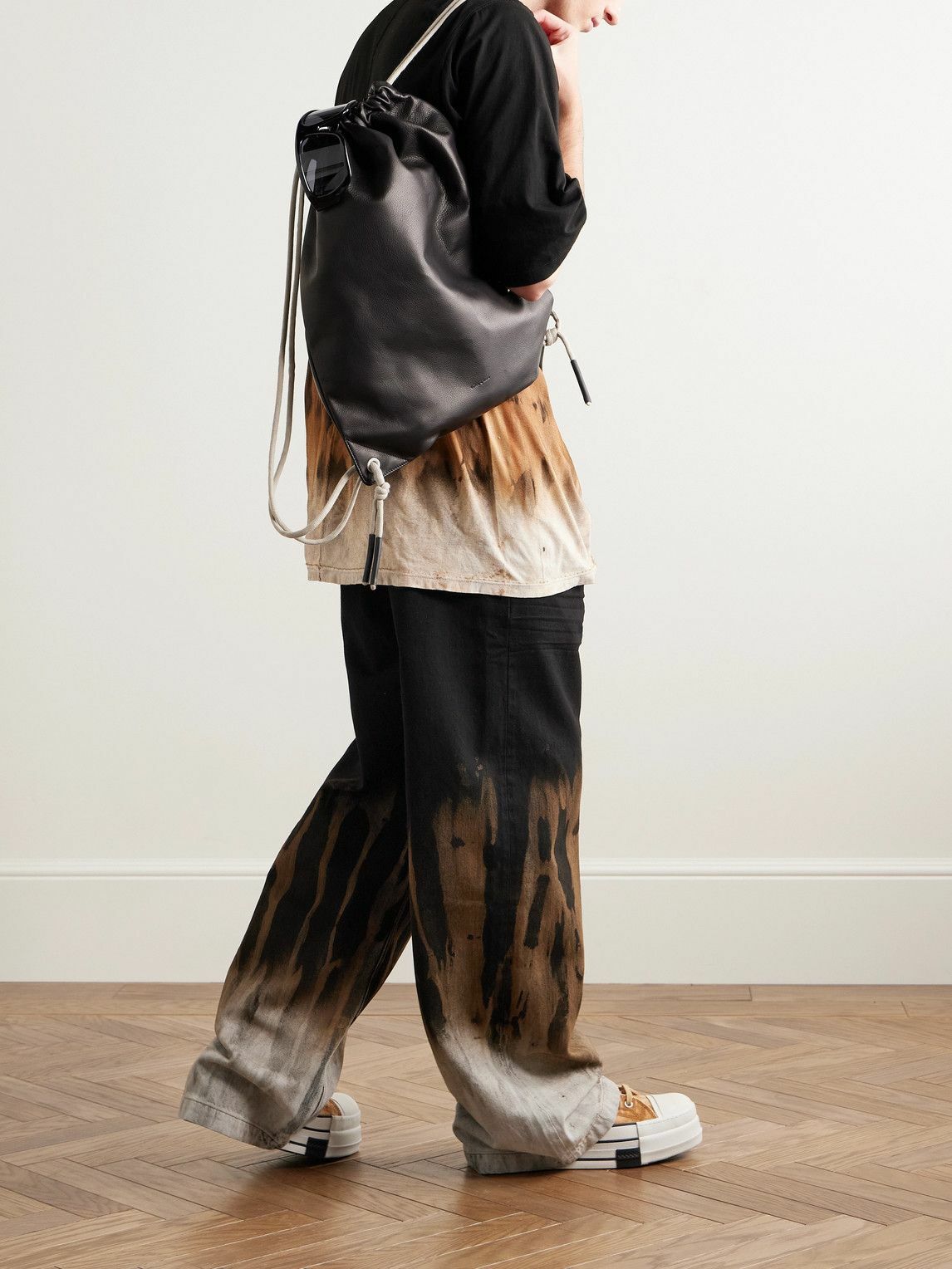 DRKSHDW by Rick Owens - Geth Wide-Leg Garment-Dyed Printed DRKSHDW by Rick Owens - Geth Wide-Leg Garment-Dyed Printed