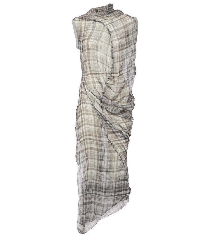 Photo: Acne Studios Dsaam checked draped silk midi dress