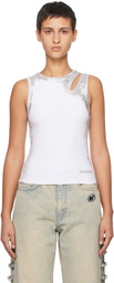 MadeMe White Foil Spray Tank Top