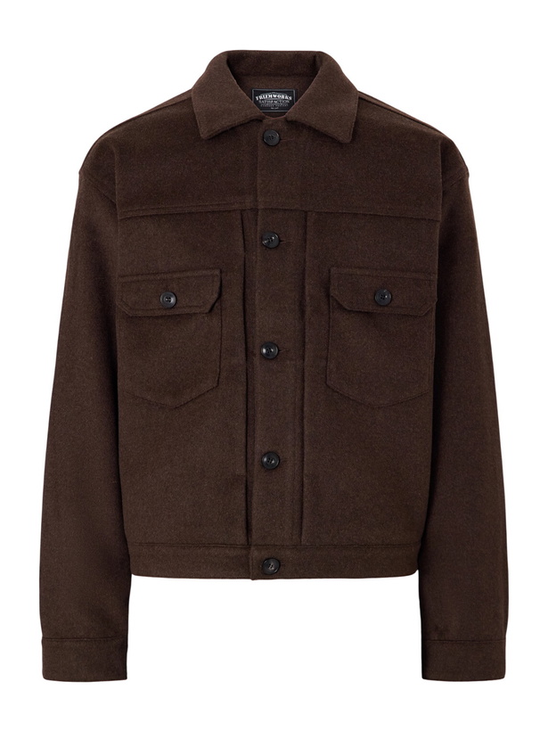 Photo: FrizmWORKS - Brushed Wool-Blend Jacket - Brown