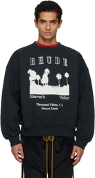 Rhude Black 'Thousand Palms' Crewneck Sweatshirt
