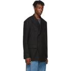 Wooyoungmi Black Wool Double-Breasted Blazer