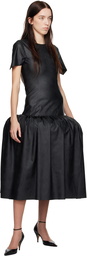 Nicklas Skovgaard Black Georgina Faux-Leather Midi Dress