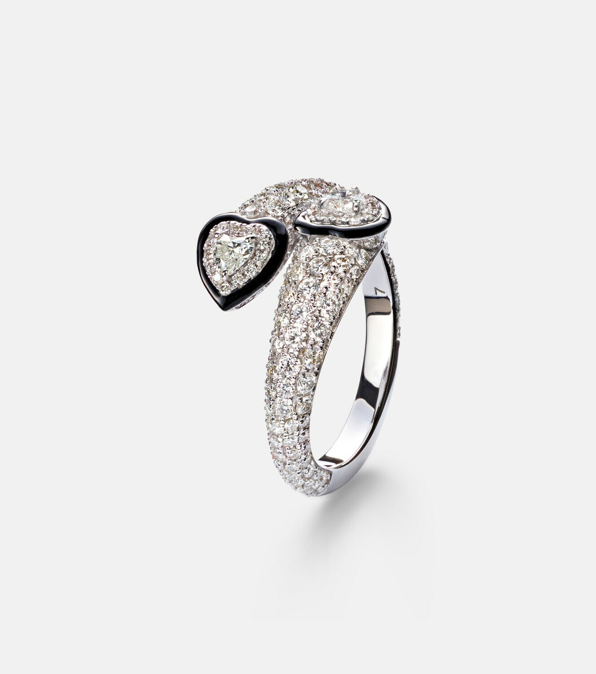 Kamyen Double Crush 18kt white gold ring with diamonds