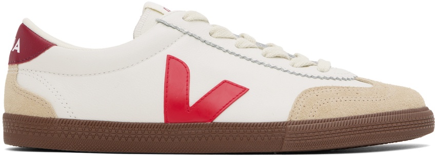 Photo: VEJA White & Red Volley Leather Sneakers