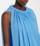 Coperni Caped draped smocked midi dress