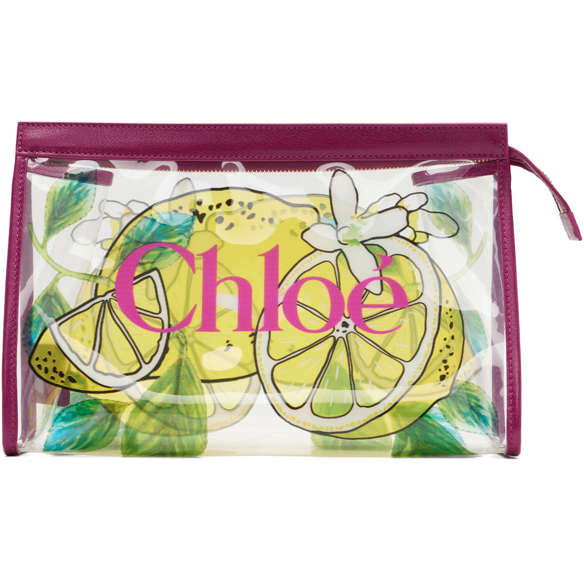 Chloé Pink & Yellow 'Chloé Soleil' Zipped Pouch