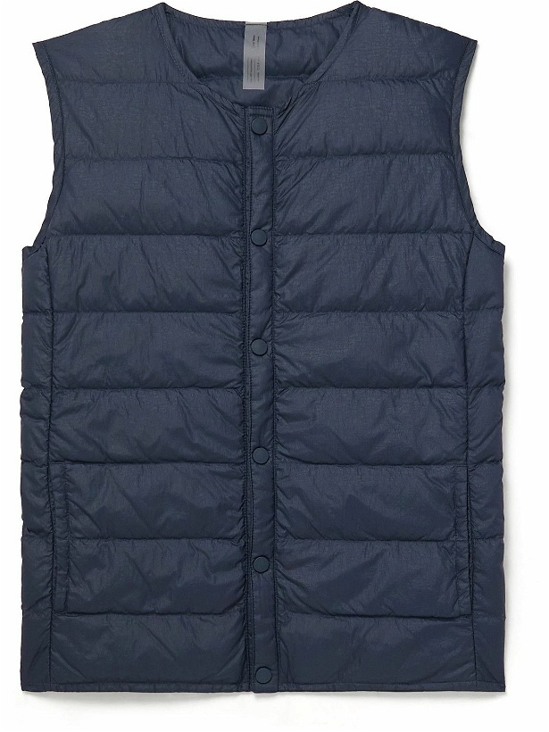 Photo: Outdoor Voices - Quilted SoftShield Down Gilet - Blue