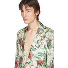 Dries Van Noten Off-White and Multicolor Viscose Boxer Blazer