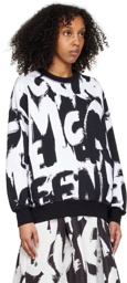 Alexander McQueen Black & White Graffiti Sweatshirt