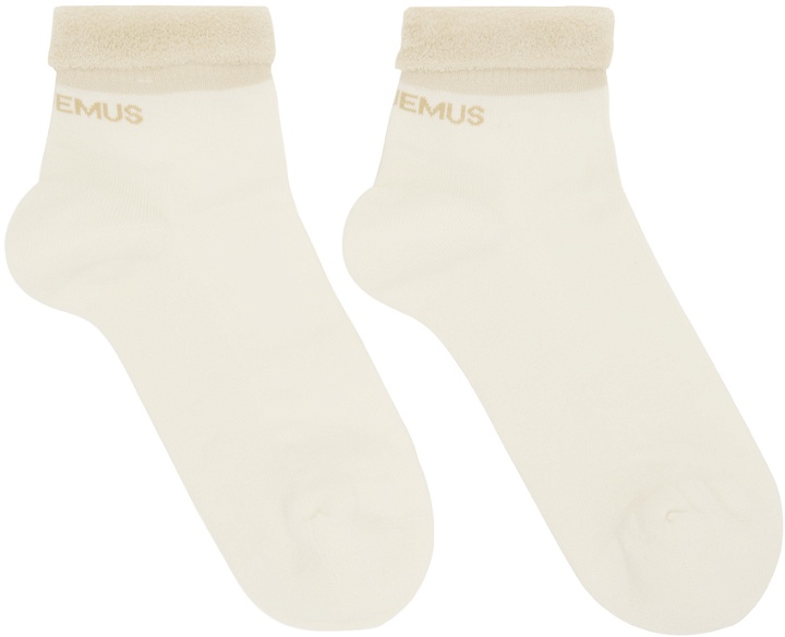 Photo: Jacquemus White & Beige Le Raphia 'Les Chaussettes Cuca' Socks