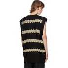Andersson Bell Black and Beige Hippie Long Vest