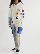 Greg Lauren - Distressed Patchwork Upcycled Cotton-Blend Jersey, Canvas and Twill Hoodie - Multi