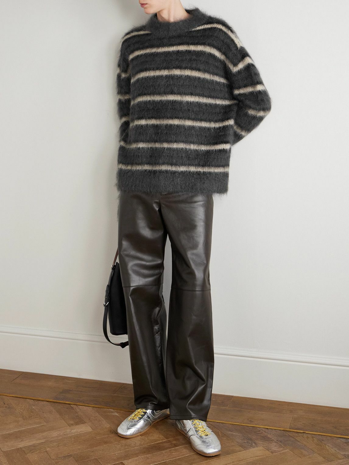 Marni - Striped Mohair-Blend Sweater - Gray