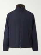 Herno - Faux Fur Trimmed Bomber Jacket - Blue